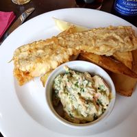 Vegan fish and chips at The Crown and Anchor in Barnsley