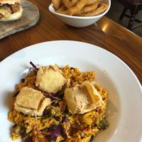 Southern mockin chicken and onions rings  at The Crown and Anchor in Barnsley