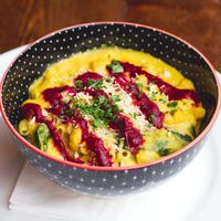 Mac and peas at Thrive Bar & Kitchen in Edinburgh