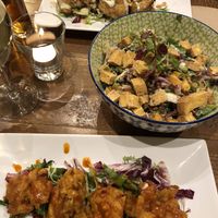 Temple shrooms, cauliflower and tofu&squash salad at Thrive Bar & Kitchen in Edinburgh