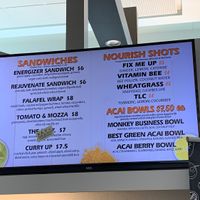 Menu board 3 as of Dec 2019 at YWG - Green Carrot Juice Company in Winnipeg