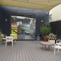 Outdoor patio at Vegan Popup By XMarket in Venice