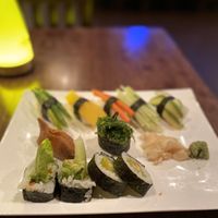 Sushi Veggie Plate. Minus one bite 😋 at Saisaki in Newport News