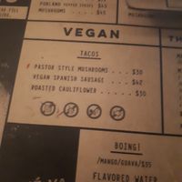 Menu at Celia in Playa Del Carmen