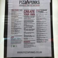 Menu (9/7/22)  at Pizza Punks in Belfast