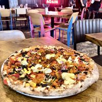 Full vegan create your own pizza  at Pizza Punks in Belfast