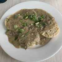 Biscuits and gravy  at Beans and Barley Market & Cafe in Milwaukee