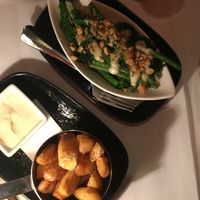 Sides: Broccolini and triple cooked chips with cashew aioli  at C Restaurant in the Sky in Perth