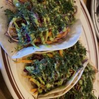 Fried Broccoli Taco is so good. Crunch, layers of flavor, fresh dill comes all together. I wished I could eat more before the kitchen closed!   at Southside Parlor in Seoul