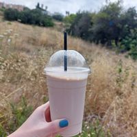 Milkshake - chocolate, peanut butter, dates. Truly amazing at Meraki Market Cafe in Paphos