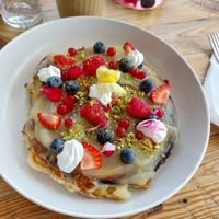 Vanilla pancakes at Meraki Market Cafe in Paphos
