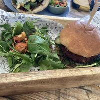 Chick’n burger  at Meraki Market Cafe in Paphos