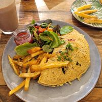 Chickpea Omelette at Meraki Market Cafe in Paphos