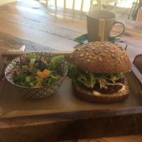 Cajun Burger.  Really, really good at Meraki Market Cafe in Paphos