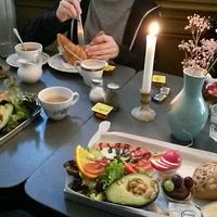 Different breakfasts at Kraweel in Hamburg