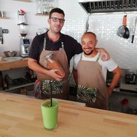 Leonardo and his staff create wonderful healthy food for their customers.  at Avocado Mallorca in Mallorca