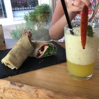 smoothie and vegan crêpe  at Avocado Mallorca in Mallorca
