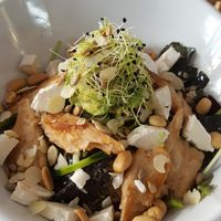 Rice bowl with heura avocado and goat cheese at Avocado Mallorca in Mallorca