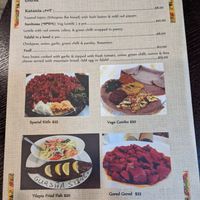 Menu at Gursha Ethiopian Restaurant in Blacktown
