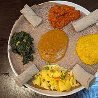 Vegan platters at Gursha Ethiopian Restaurant in Blacktown