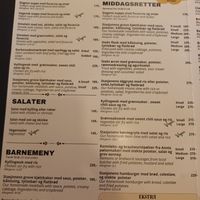 Current menu at Stasjonen in Lillehammer
