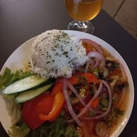 Vegetable stir fry, large portion at Stasjonen in Lillehammer