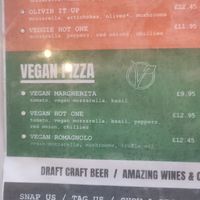 Vegan pizza options at Crust Bros in South East London