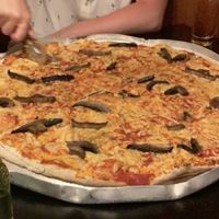 vegan funghi pizza at Little Wing Pizzeria in Belfast