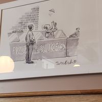 Wall art at Little Wing Pizzeria in Belfast