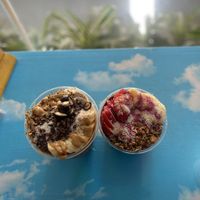 Monkey bowl on left  at The Sunrise Shack - Honolulu in Honolulu