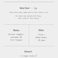 Kids Menu - Jan 22 #Veganuary at Church - Temple of Fun in Sheffield