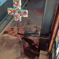 Nice ceiling artwork at Church - Temple of Fun in Sheffield