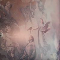 Crazy art on the ceiling :o) at Church - Temple of Fun in Sheffield