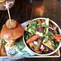 Christmas whopper and festive animal fries   at Church - Temple of Fun in Sheffield