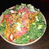 April 2026 - Satay chicken salad bowl at Church - Temple of Fun in Sheffield