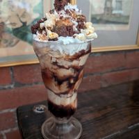 Popcorn brownie sundae at Church - Temple of Fun in Sheffield