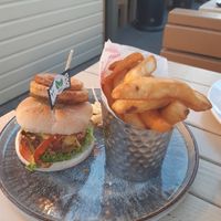 Vegan Cajun burger! at Wolfies Wine Bar in Skegness