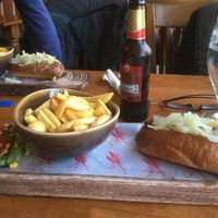 Vegan hotdog at Wolfies Wine Bar in Skegness