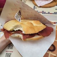 Sandrone - couldn't help but take a bite before the picture was taken! at Pan8 in Bologna