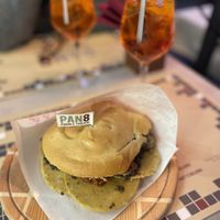 Vegan bread for 9 euro was just ok - very oily   at Pan8 in Bologna