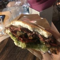 ban ban sandwich + sun dried tomatoes at Pan8 in Bologna