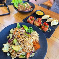 Pad thai, spicy tofu, gyoza at Silk in Korcula