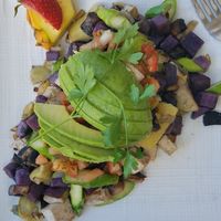 Vegan breakfast at Ami Ami restaurant in Kihei, Maui.  Not on the menu but just ask for vegan breakfast and this is what you will get. Delicious! at Ami Ami in Kihei