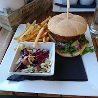 Falafel burger at The Lakeside Brasserie in Cirencester