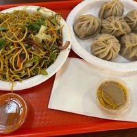 Vegan momos and chow mein at Urban Momo in San Jose