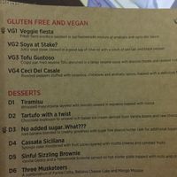 Vegan menu at Casa da Venice in Dubai