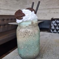 Oreo and oat milk milkshake at The Cove in Gourock