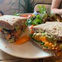 Sweet potato and guacamole sandwich at Green House in Launceston