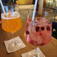 Pink spritz and aperol maracuya spritz at Aposto in Bamberg