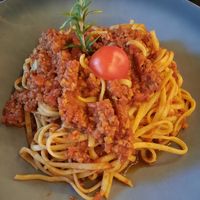 Vegan bolognese at Aposto in Bamberg
